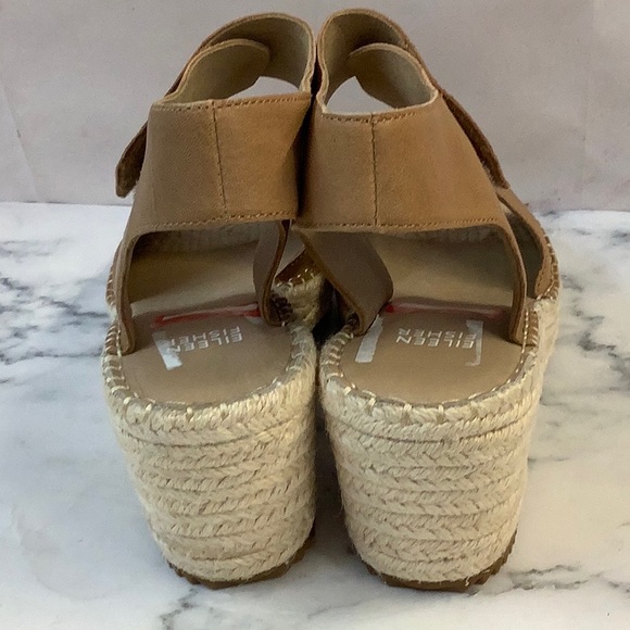 New Eileen Fisher Espadrilles Sandal Velcro Strap-on, Tan, Size 9 - Picture 4 of 5